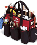 Heavy Duty 14 Inch Supply Bag With Rugged Construction And Water Resistant Exterior, showing tools and easy access lid