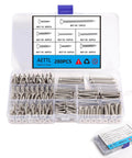 Value Packed 280 Pieces Wood Screws Set In M5 M4 M3 Sizes Flat Head Stainless Steel Self Tapping Deck Door Cabinet Hardware Kit Rust Resistant Great For DIY Projects And Outdoor Furniture in storage case