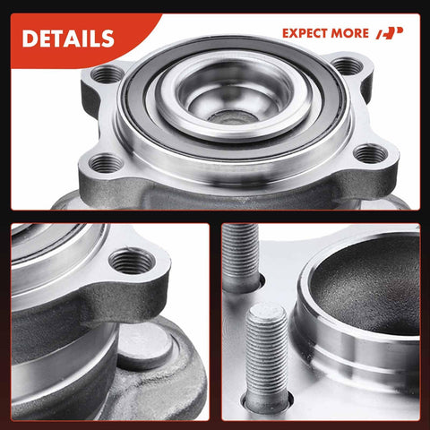Close-up of Rear Wheel Bearing And Hub Assembly 5 Lug for Nissan and Infiniti vehicles showing durable and precise design