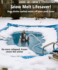 2 In 1 1/3 HP Automatic Pool Cover Pump With Submersible Design outside in snowy backyard draining pool cover