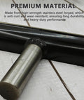 Close-up of a 12-inch lathe tool rest with a stainless steel 1-inch post attached to a black mounting bar.
