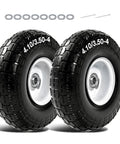 Durable 10 Inch Flat Free Solid Tire And Wheel Bundle Featuring Adjustable Hub Adaptors And 5 8 Bearing Bore tailored for tough dollies carts wheelbarrows.
