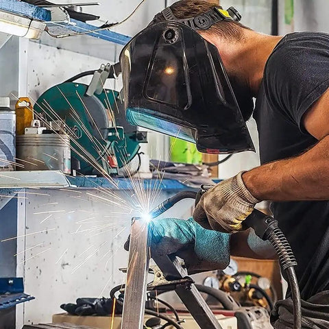 Person using Mig Welding Gun Accessory Replacement Kit With 10 Tips 0.030 Inch, 2 Gas Nozzles And 2 Gas Diffusers