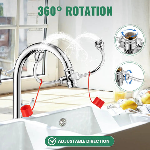 Faucet Mounted Eyewash Station With 360 Degree Rotation No Fuss Emergency Eye Wash Attachment For Sink Or Laundry Room Easy Install Adjustable Direction ANSI Z358.1 Compliant Converts Any Faucet With Removable Aerator Includes 3 Adapters