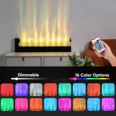 Kinetic LED Ocean Wave Projector Light For Room Mood And Ambient Glow, RGB Wall Lamp displaying 16 dynamic colors with remote control