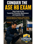 Man studying with the Ace The ASE H8 Exam With This Heavy Duty Study Guide For Transit Bus Preventive Maintenance and System Inspection.
