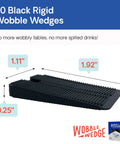 Rigid Black Plastic Shim Wedges For DIY Home Improvement And Furniture Leveling Versatile Spacers That Fix Wobbly Tables Beds Desks Toilets Cabinets And More Easy Install Made In USA 30 Pack with dimensions shown.