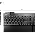 Premium Modular Gaming Keyboard With Butter Smooth Silent Linear Switches And Hot Swappable Numpad Plus Integrated Media Dock top view showing dimensions.