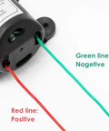 Wiring details for 12V Diaphragm Water Pump One Point Two GPM 80 PSI Self Priming Sprayer Pump with red positive and green negative lines