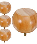Four Pack Round Wood Furniture Legs 5cm Unfinished Bun Feet for Nightstands Tables and Chairs Can Be Painted Replacement DIY