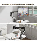 Universal Rotating Monitor Arm Fits 13 To 32 Inch LCD Displays With Swivel Tilt And Height Adjustment, Sturdy Vesa Clamp Mount for boss desk setup with side table.