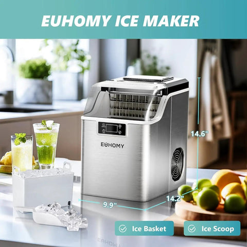 Countertop Ice Cube Maker Machine With 2 Ways To Add Water Self Cleaning Portable Compact Ice Maker Delivers About 24 Ice Cubes
