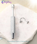 Must-Have Flower 20G Horseshoe Nose Ring Kit With Ball Grabber Tool And Double-Ended Push-Pin, 316L Stainless Steel CZ Clear