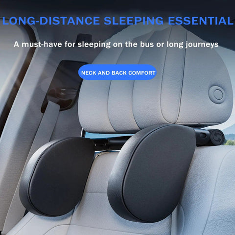Snazzy Car Headrest Neck Pillow For Mini Cooper SE Convertible John Cooper Works Electric, black memory foam, neck support for comfort.