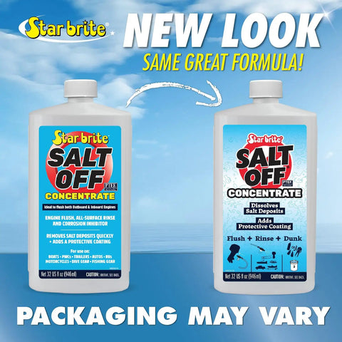 Salt Off Kit With Applicator And 32 Oz Concentrate For Marine Engine Flush And Salt Removal On Boats Trailers Fishing Gear Dive Equipment And More Ideal For Fiberglass Vinyl Painted Surfaces Metal Chrome Plastic Wood Glass And Rubber