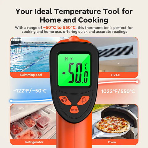 Infrared Thermometer Non Contact Temperature Gun With Laser Must-Have Go-To Tool Quick 0.5 Second Readings From -58F To 1022F