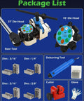 Pro Grade Brake Line Flare Tool Kit With Dual 45 And 37 Degree Flare, Single Bubble And Double Flare Options, package contents view