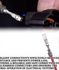 Close-up of non-insulated crimp terminals from 290Pcs Automotive Electrical Wire Terminal Pins Kit for 12V wiring