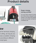Heavy Duty Semi Automatic Pneumatic Terminal Crimping Machine Alloy Steel 1.3 Ton Air Powered Electric Wire Connector Tool showing energy-saving cylinder and jaw details.