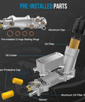 Beefed Up Aluminum Engine Oil Cooler And Oil Filter Housing Adapter for 3.6L V6 Vehicles showing pre-installed parts like oil cooler and filter