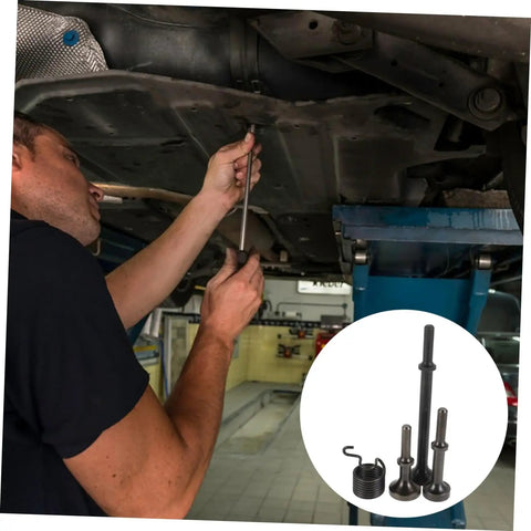 Mechanic using Air Hammer Chisel Set Kit For Beefy, Heavy Duty Drilling And Chiseling, Pro Grade Industrial Power Tools under car