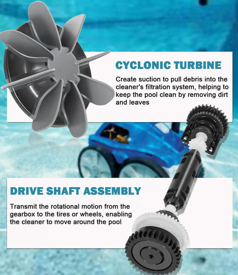 Cyclonic turbine and drive shaft assembly from Pro Grade Tune Up Kit For Polaris Quattro P40 P4000 Pool Cleaner Replacement Parts Kit