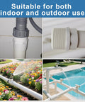 Two Pack One And A Half Inch PVC Male Thread Fittings With Slip Socket Two Way Pipe Couplers in use for irrigation and pool systems