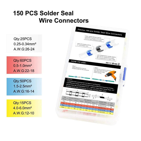Check Out This Dope 150 Piece Mixed Heat Shrink Soldering Sleeving Terminal Kit Packed With Insulated Sleeves And Connectors That Make Wiring Projects A Cinch For Pros And DIYers Alike To Get Perfect Electrical Connections Every Single Time Without. 150 pcs solder seal wire connectors in assorted sizes, clear case
