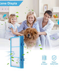 Family with dog and Post Filter Replacement HAPF30AT Pack For AER1 Series True HEPA Filters, Holmes purifiers scene display