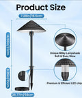All In One Low Voltage Landscape Lighting Kit With Twelve 5W Pathway Lights And A 96W Transformer For Outdoor Yards Patios And Walkways 2700K Warm White IP66 Waterproof 12 To 24 Volt System, showing pathway light dimensions and components