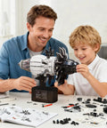 Father and son assembling Motorized Jet Turbofan Engine Model Kit With 1351 Pieces, Realistic Aircraft Engine Build for Adults
