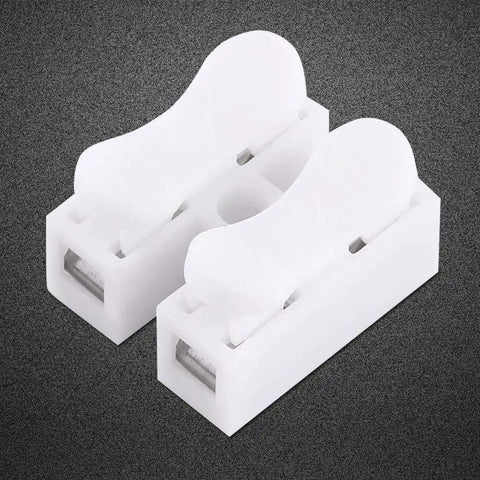 2 Pin Push Wire Connector Kit 100 Pcs 5A White LED Wiring Terminal Clamp Terminal Quick Cable Connector For Electronics Projects