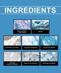 Super Tough Clear Waterproof Sealant 300G ingredient labels include Vinyl Acetate Copolymer, Water, and others on blue background.