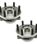 BeefedUp 4WD Front Wheel Bearing And Hub Assembly That Fits Nissan Frontier 2005 To 2019 Xterra 2005 To 2015 Pathfinder 2005 To 2012 Suzuki Equator 2009 To 2012 6 Lug 2 Piece Set displayed with ABS compatible design