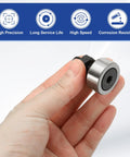 Rock Solid CF10-1 KR26 Cam Follower Bearings Set Of Eight Straight Up Premium Chrome Steel Needle Rollers With Locking Nuts.