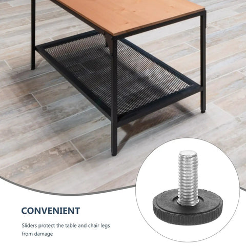24 Pcs Adjustable Furniture Leveling Feet Screw In Legs For Dressers And Cabinets With Iron And Plastic Construction Easy Install Height Adjustment Floor Protection Wobble Free Stability For Any Home, black screw-in foot on table leg
