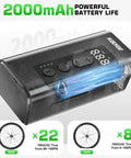 2 In 1 Mini Electric Bike Pump With LED Headlight And Digital Gauge Portable 150 PSI Tire Inflator Auto Shut Off Type C Rechargeable 2000mAh