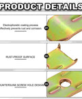 Close-up of metal connector bracket with rust-proof coating and countersunk screw hole for 20 Pack Metal Table Leaf Levelers Heavy Duty Connector Brackets To Smooth Out Wobbly Furniture Quick Install Screw Kit For Dining Tables Desks And Cabinets Lock Down Solid Now.