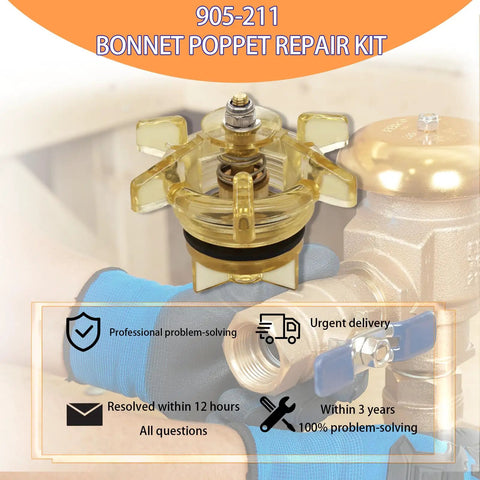 Upgrade Bonnet And Poppet Repair Kit For 765 Series Backflow Preventers And Vacuum Breakers shown with professional installation