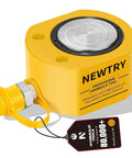 Newtry 10T Hydraulic Bottle Jack Low Profile Pump With Spline Adapter, yellow steel construction for heavy-duty auto repair.
