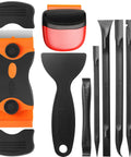 9 Piece Plastic Scraper Set With Razor Blade Scraper Plastic Pick Putty Knife And Thin Spudgers For Window And Floor Cleaning