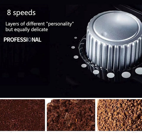 Close-up of adjustable speed dial on Slick Stainless Steel Filter Coffee Machine for custom grind settings.