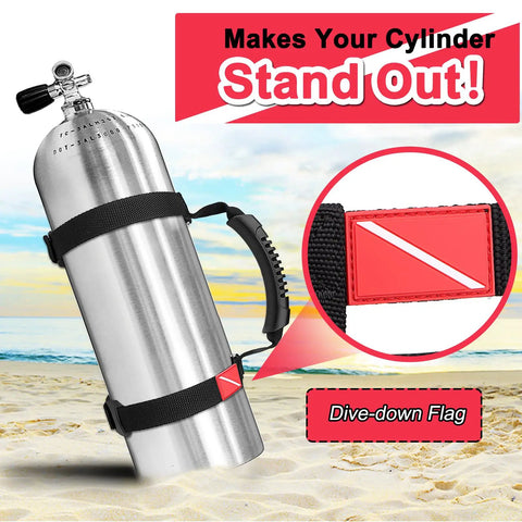 Heavy Duty Scuba Tank Carrier With 1 Inch Nylon Webbing Straps 316 Stainless Steel Fasteners Ergonomic Rubber Handle