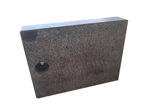 200 By 150 By 40 Millimeter Precision Granite Comparator Base with flat edge view, pro grade rock solid stability for digital indicators.