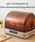 Savage Clean 42L Portable Desktop Tableware Sanitizer Cabinet With Four Speed UV Drying And Hot Air Cycle For Kitchen Countertop Keeps Dishes Crisp No Cap showing 95°C hot air drying function