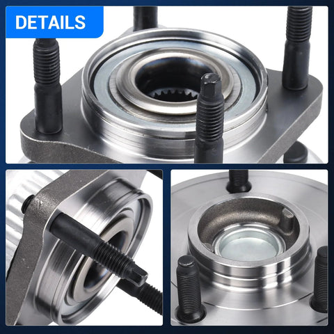Rear Wheel Bearing And Hub Assembly Compatible With 2006-2010 Jeep Commander Rear And 2005-2010 Grand Cherokee Rear, 5 Lug With ABS