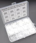 600 Pcs Nylon Spacers Set Unthreaded Round Standoffs 4mm OD 2.8mm ID White Wall Plate Spacers Kit For M2.5 Screws, Clear storage box with assorted white nylon spacers