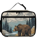 Mountain Bear Tree Lake Insulated Lunch Bag Reusable Lunch Box Cooler Tote On The Go for various uses and activities.