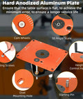 Hard Anodized Aluminum Plate for Rock Solid Router Table Lift System With Zero Play For Three Point Five Inch Motor Diameters.