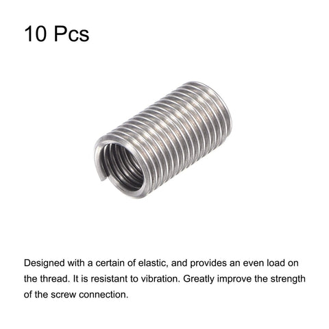 3/8-16 UNC Helical Wire Thread Inserts 304 Stainless Steel Coiled Thread Repair Kit, 3D Length 1-1/8 Inches, side view